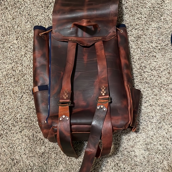 Custom made Pendleton Leather Backpack or Diaper Bag - Picture 6 of 6